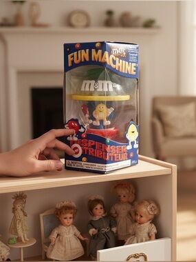 Vintage M&M's Fun Machine Candy Dispenser NIB w/ 266g M&M's Mars Collectible